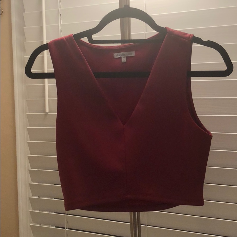 Maroon Leather Crop